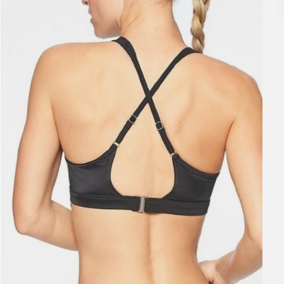 Athleta Ibiza Geo Bra Cup Bikini Swim Top Women’s Size 34 B/C Black SPF Swim - Picture 3 of 7